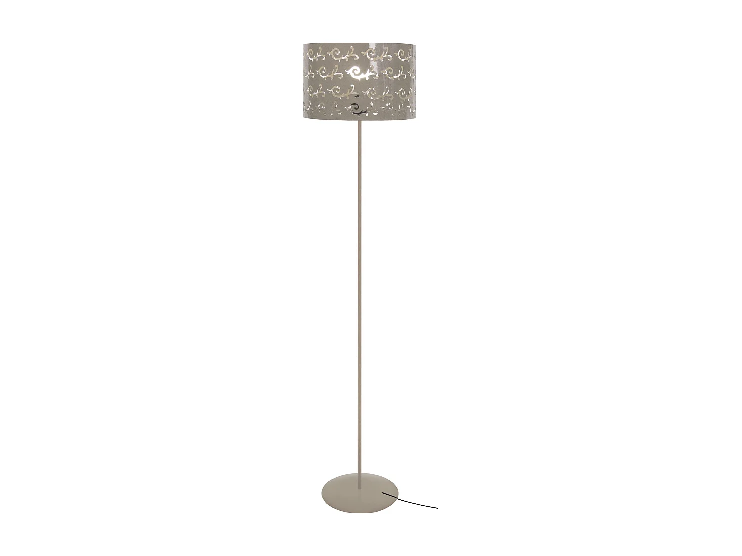 Lampadaire , métal  taupe 160 cm.
