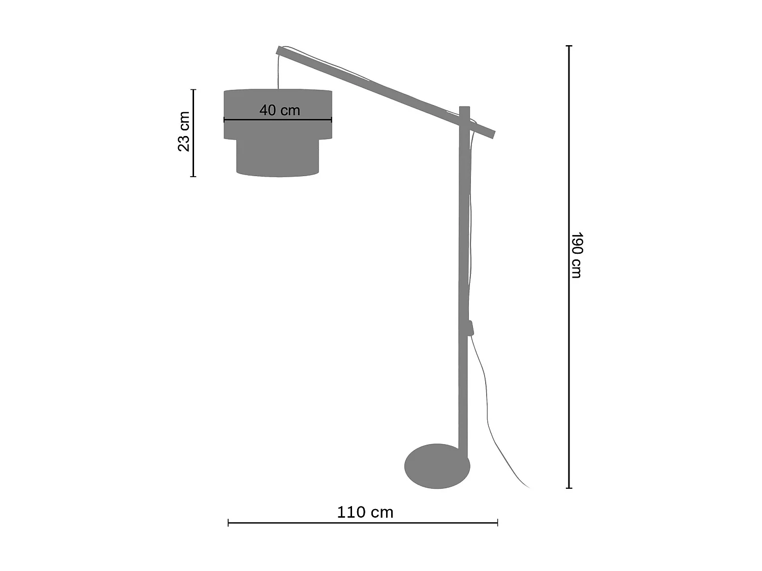 Lampadaire TOSEL ,bois,naturel,H 190x D40xP40cm