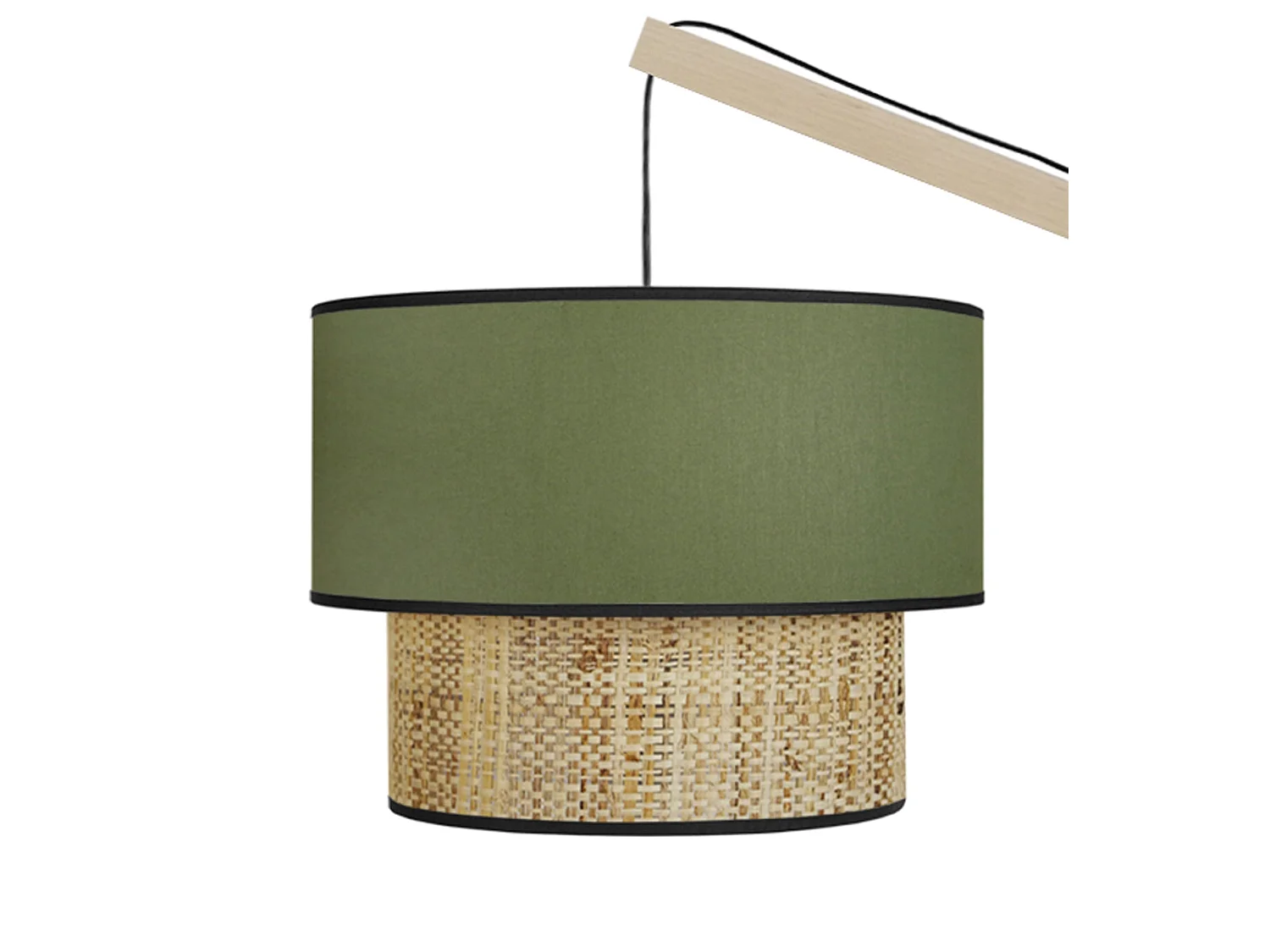 Lampada da terra legno colonna  COCHIN  P  verde   kakiD'30cm