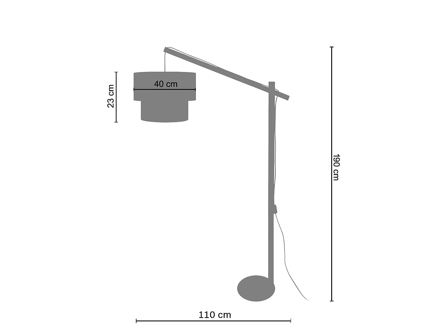 Lampada da terra legno colonna  COCHIN  P  verde   kakiD'30cm