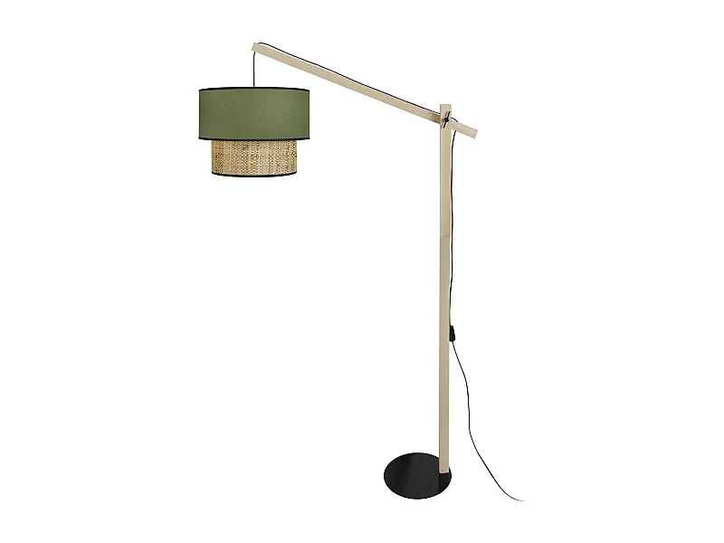 Candeeiro de Pé TOSEL MANON B tecido coluna amarelo D40 x  H155  cm