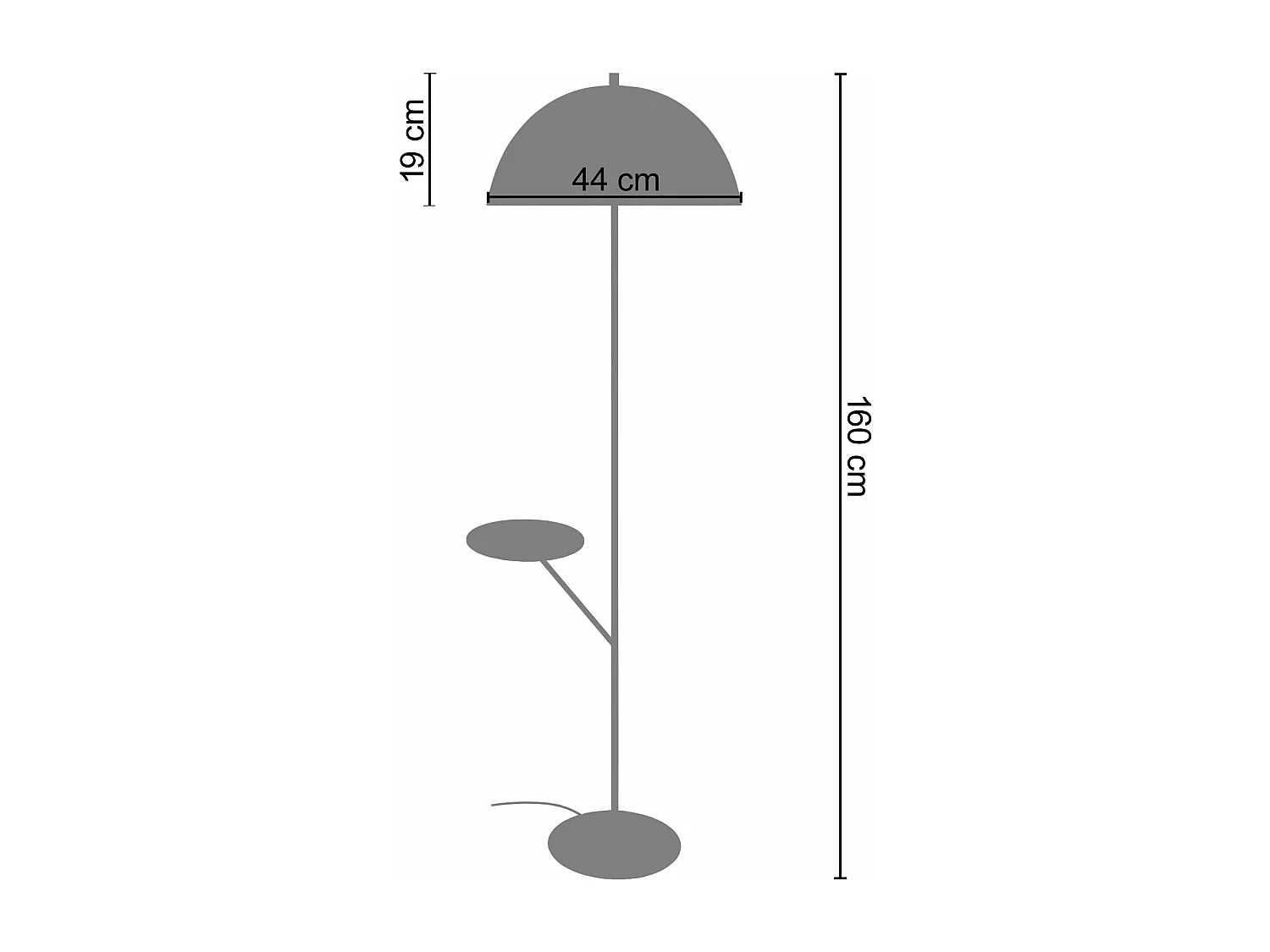 Lampadaire étagère métal  doré,noir 160 cm.