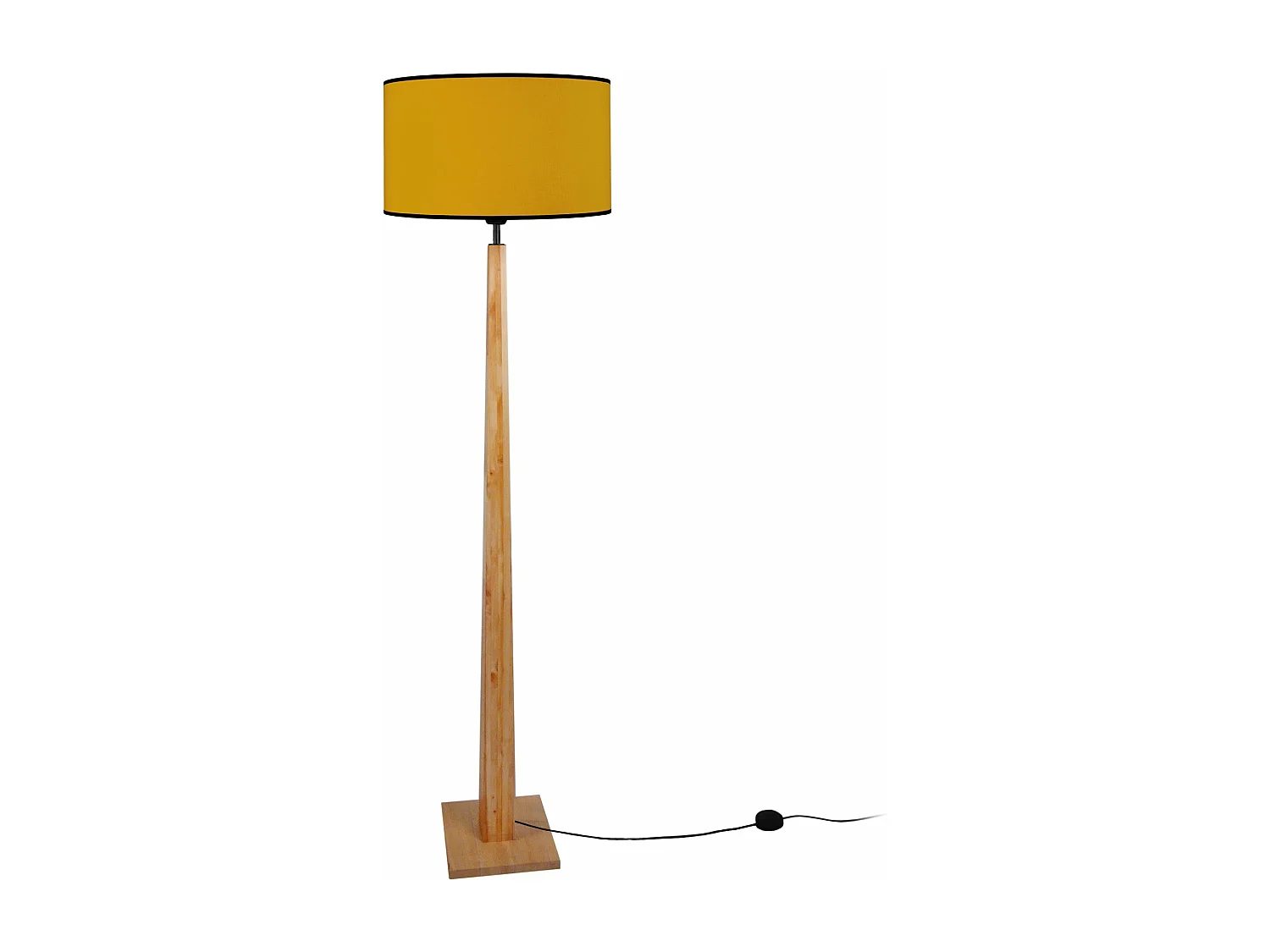 Lampadaire carré bois  naturel,jaune156 cm.