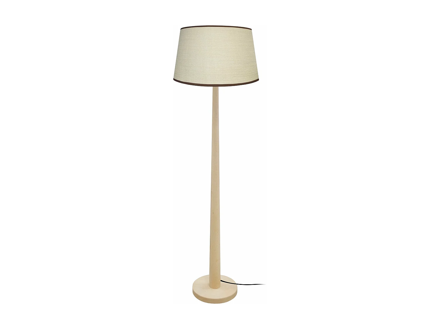 Lampadaire droit bois  naturel,blanc160 cm.