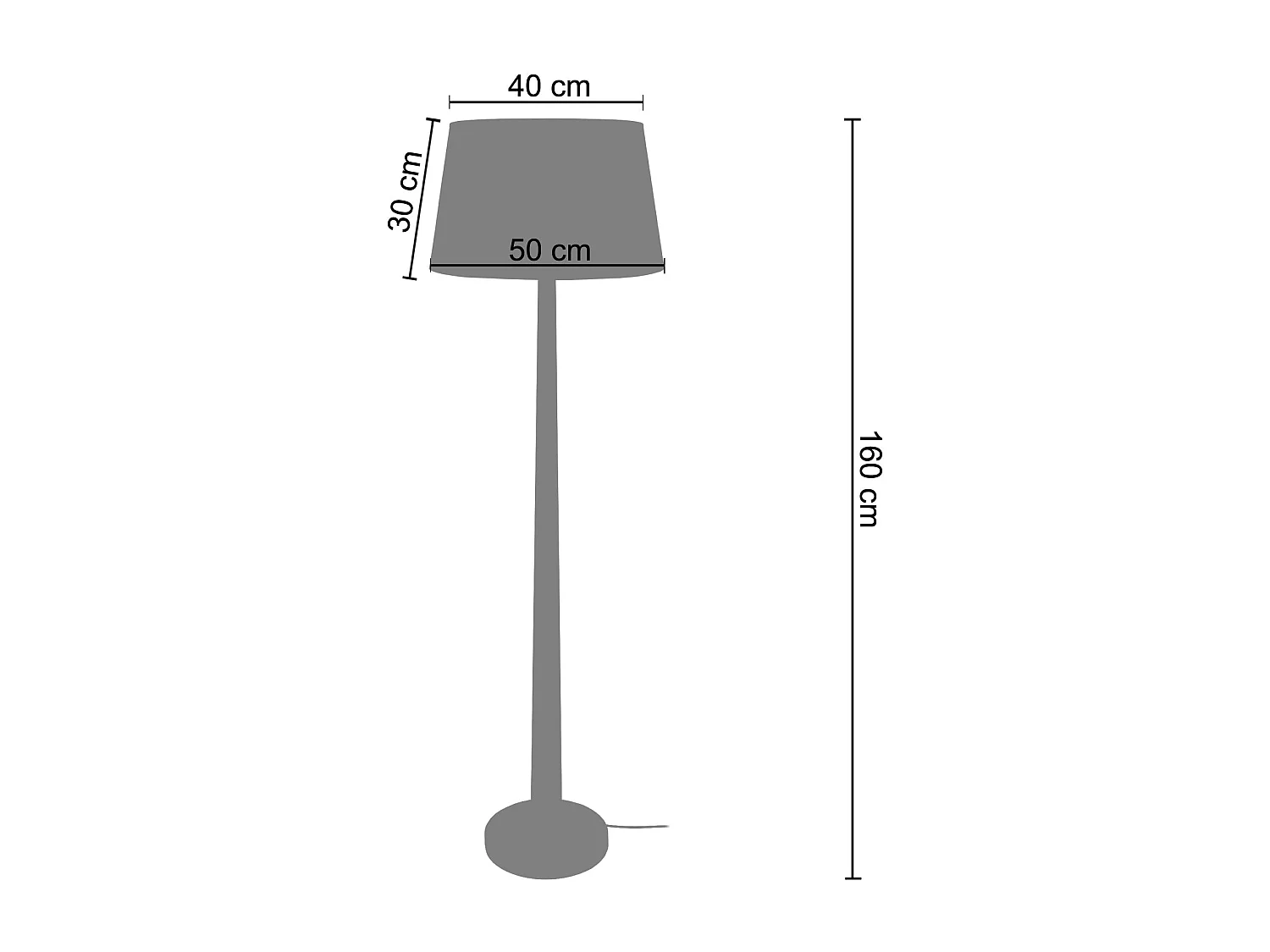 Lampadaire droit bois  naturel,blanc160 cm.