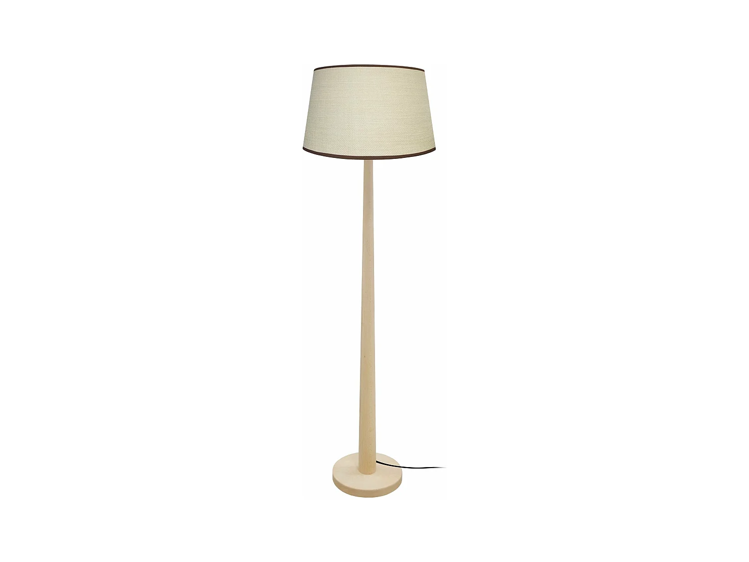 Lampadaire droit bois  naturel,blanc160 cm.