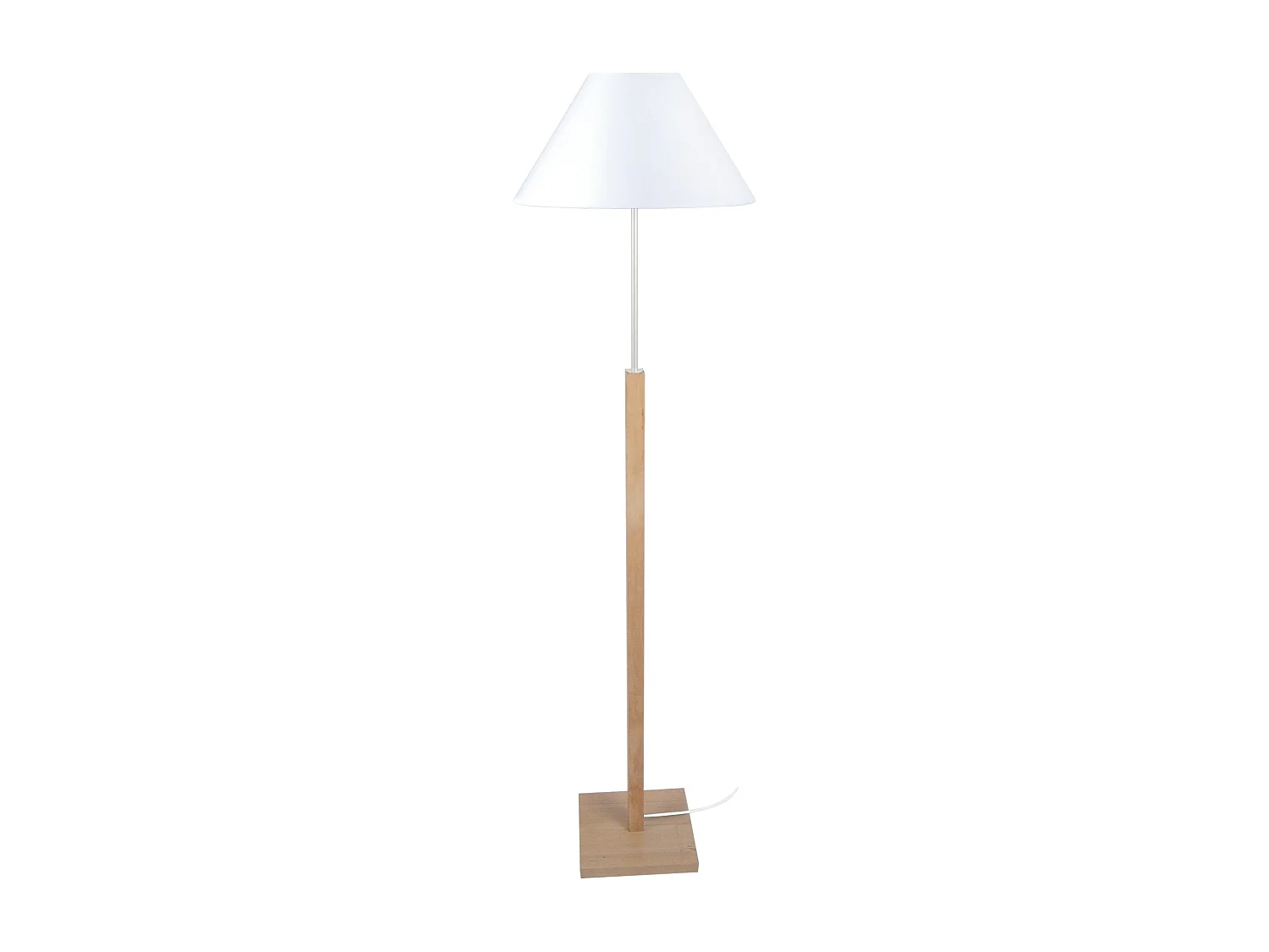 Lampadaire carré, droit bois  naturel 156 cm.