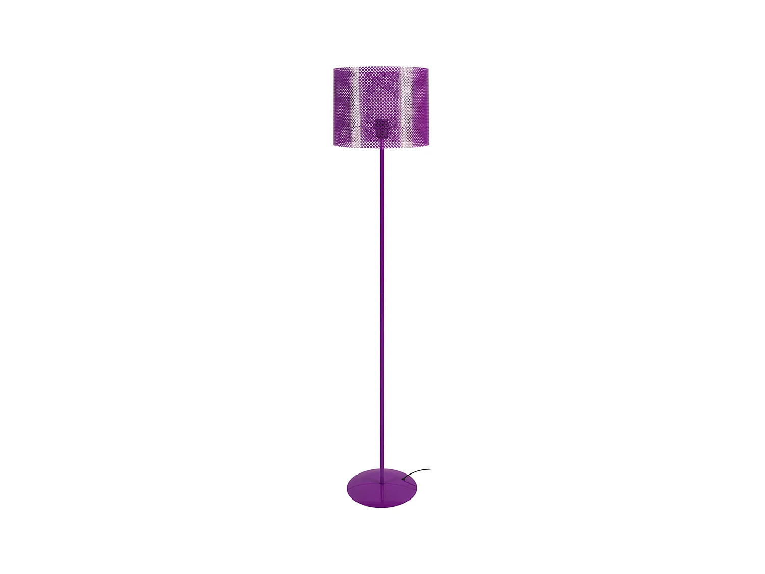 Lampadaire métal perforé  violet 170 cm.