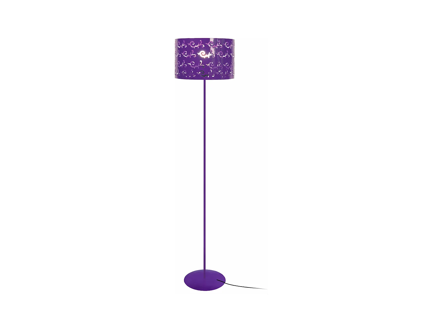 Lampadaire métal  violet 160 cm.