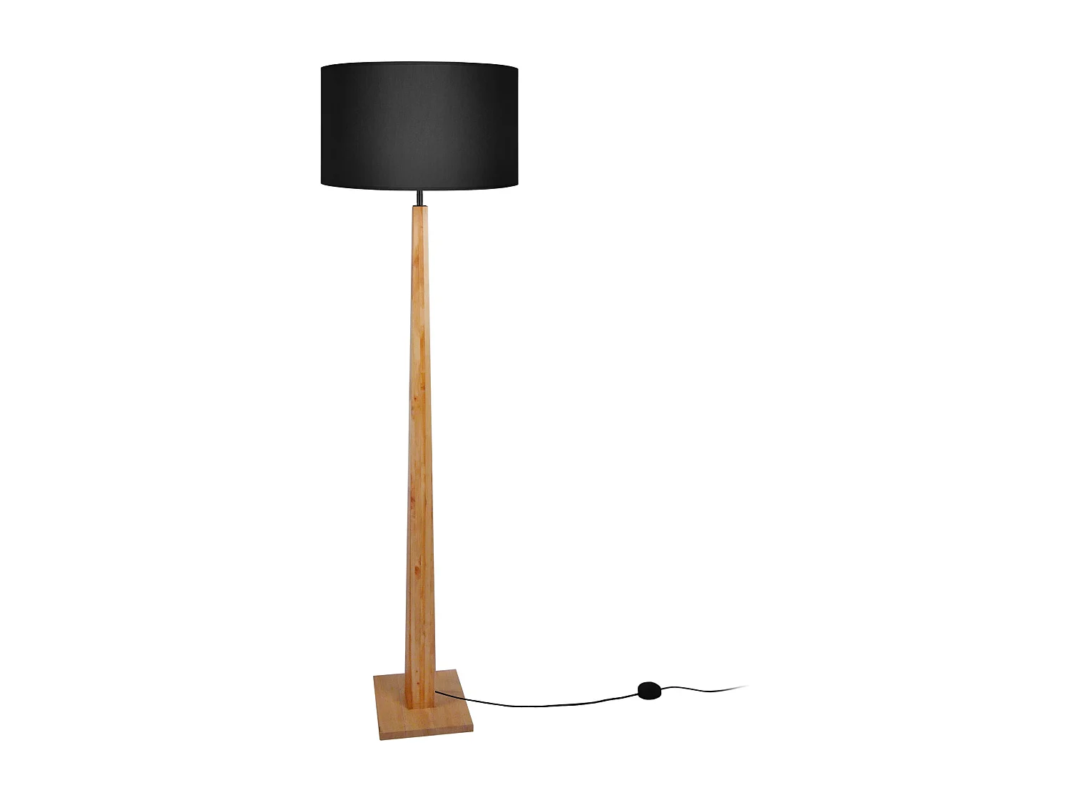 Lampadaire carré bois  naturel,noir 156 cm.