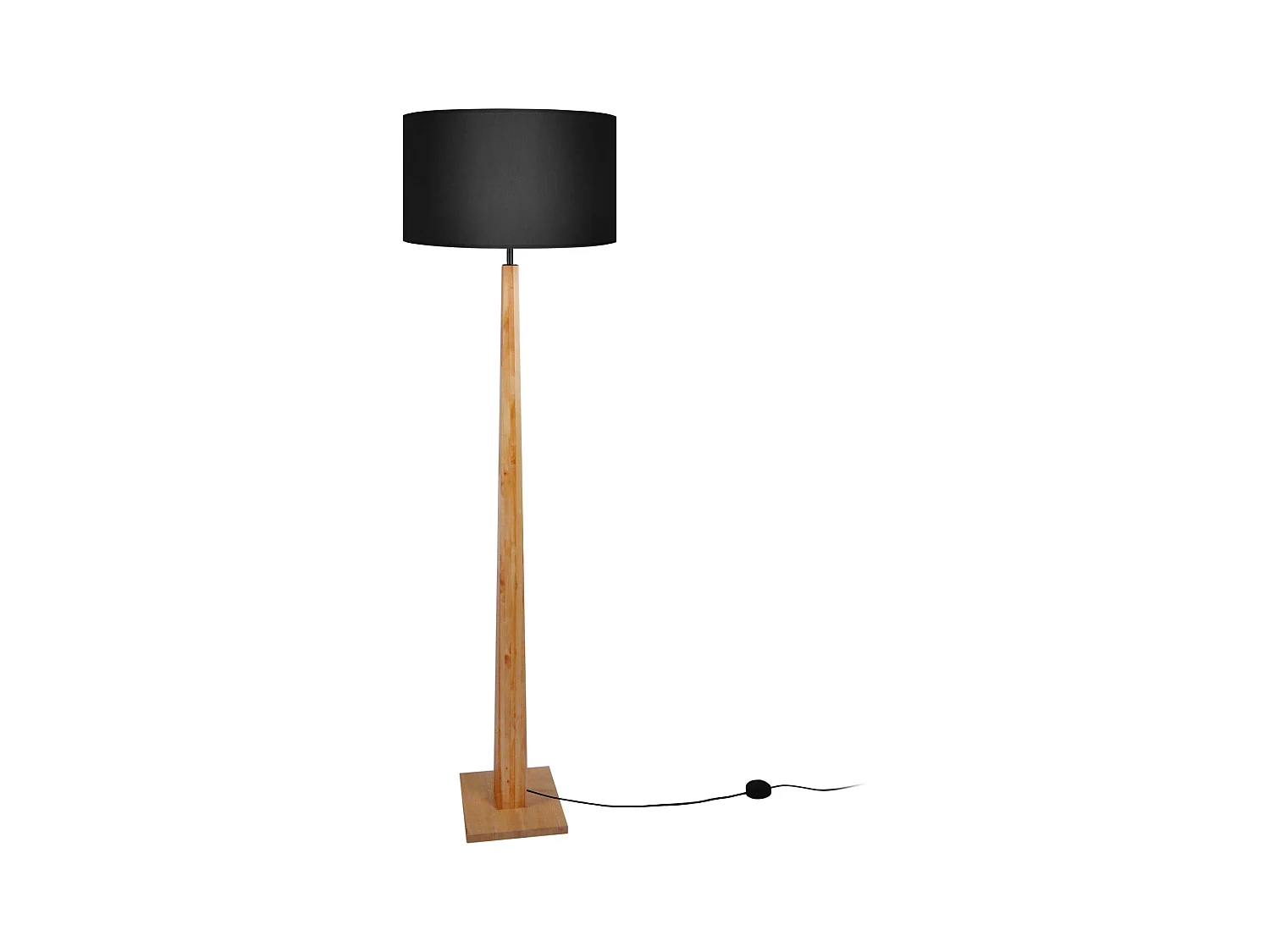 Lampadaire carré bois  naturel,noir 156 cm.