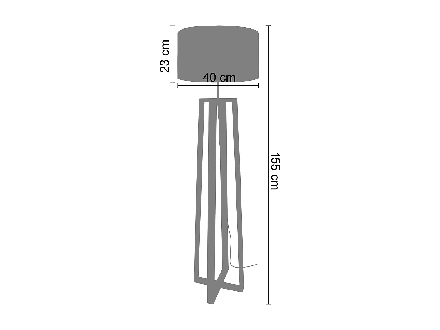 Lampadaire TOSEL ,bois,naturel,H155x D40xP40cm