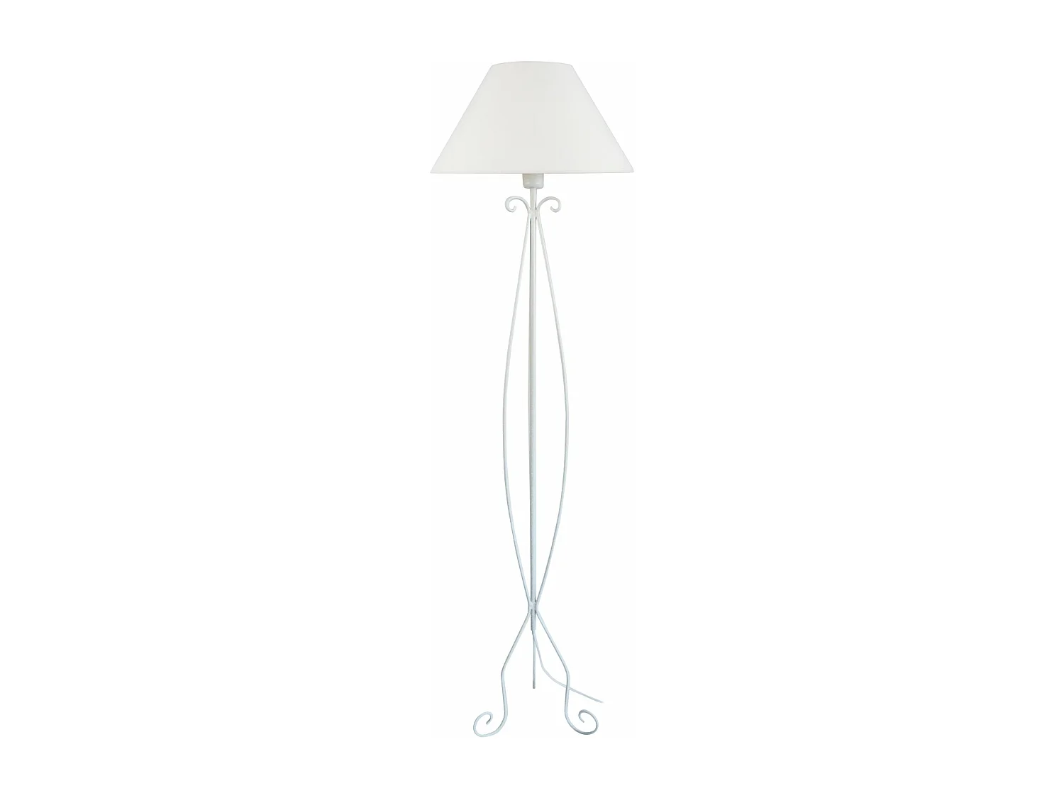 Lampadaire métal  ivoire 165 cm.