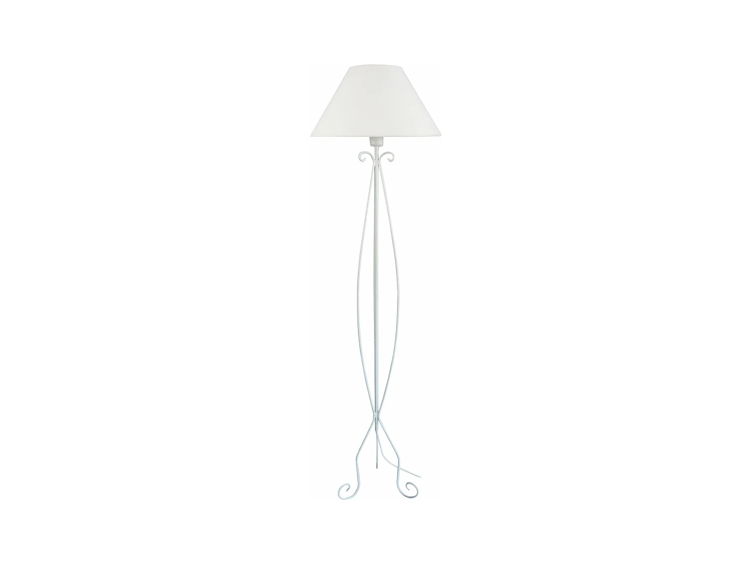 Lampadaire métal  ivoire 165 cm.