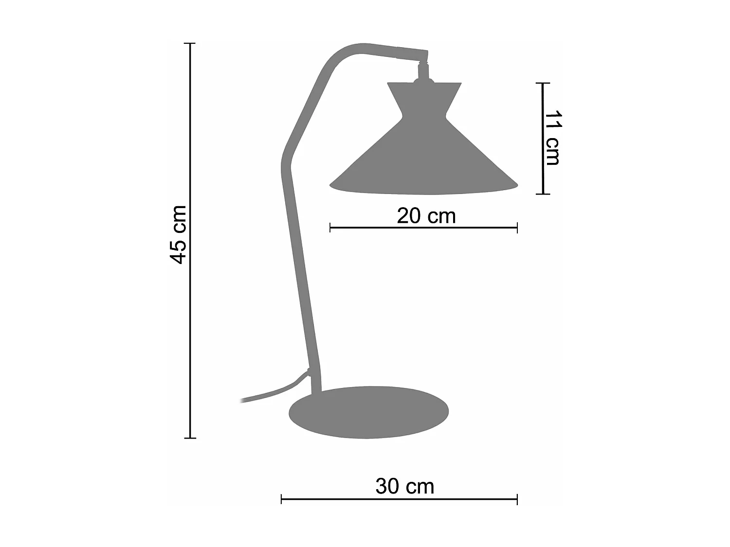 Candeeiro de pé para leitura TOSEL BILEZA metal coluna preto D36 x  H150  cm