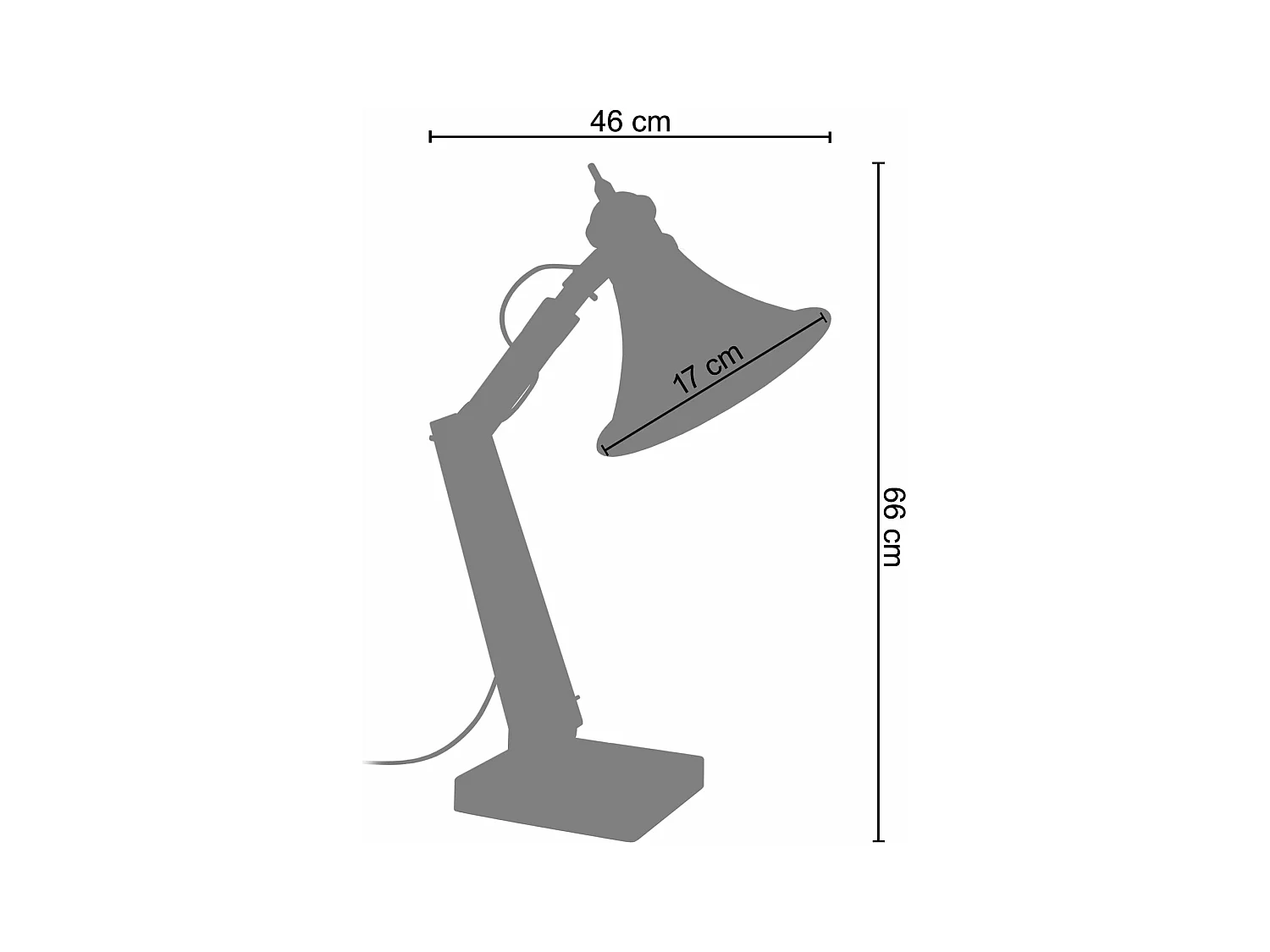 Candeeiro de pé para leitura TOSEL AQUITAINE metal tripé cinza D30 x  H150  cm