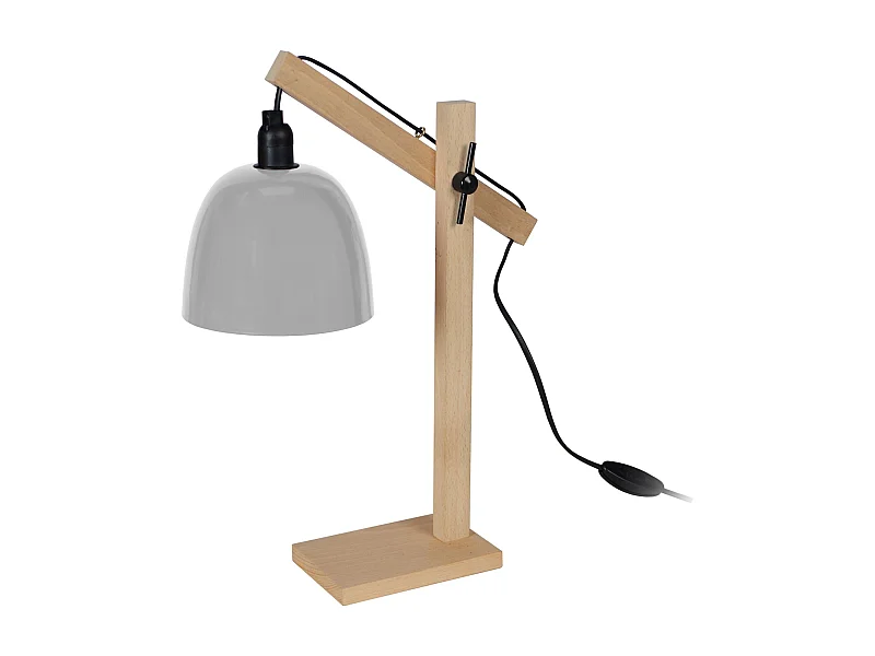 Lampe de Bureau TOSEL ,bois,naturel,H50xD14,5xP 27cm