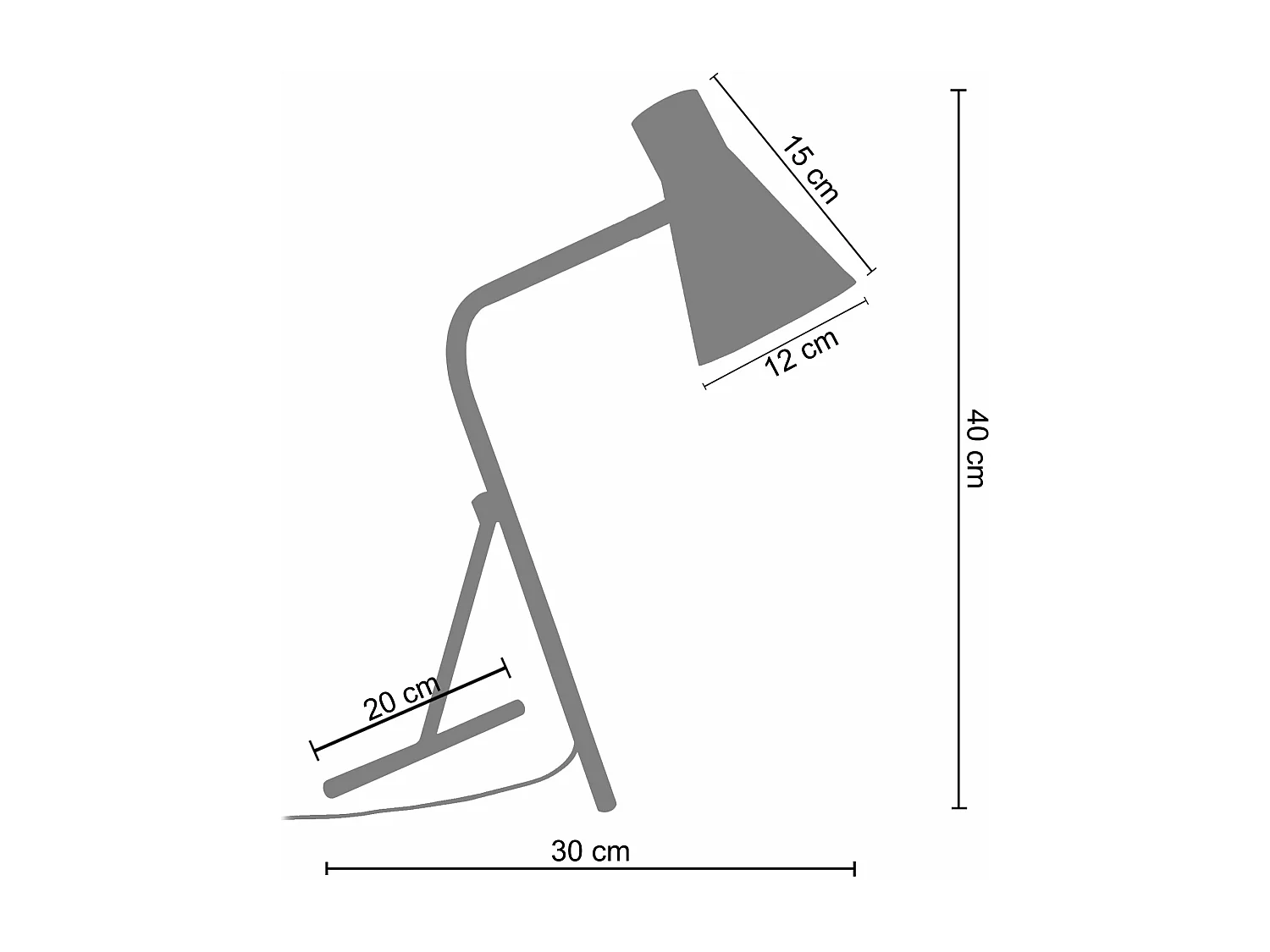 Lampe de bureau articulé métal  aluminium,doré 40 cm.