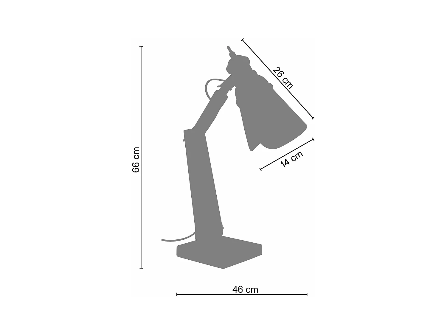 Candeeiro de pé para leitura TOSEL BILEZA metal coluna vermelho D36 x  H150  cm
