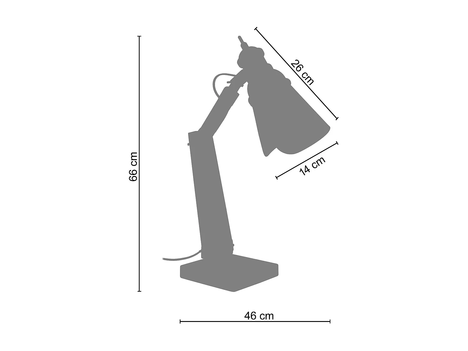 Candeeiro de pé para leitura TOSEL BILEZA metal coluna vermelho D36 x  H150  cm