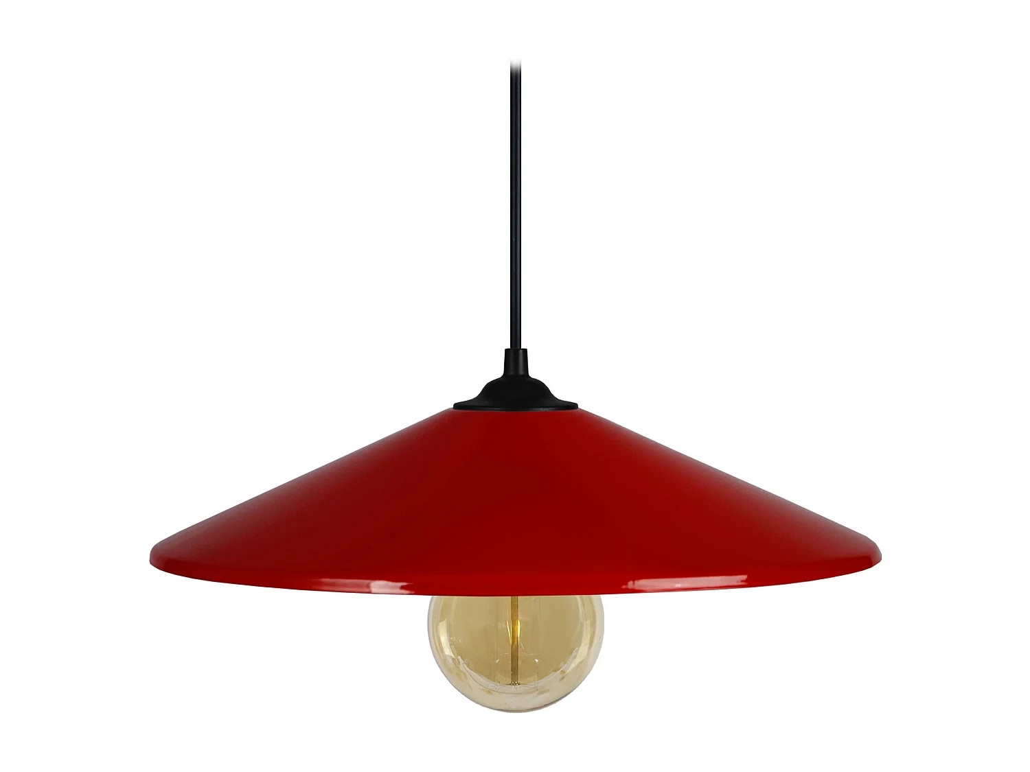 Suspensão TOSEL  CONE metal cônico vermelho D33 x  H65  cm