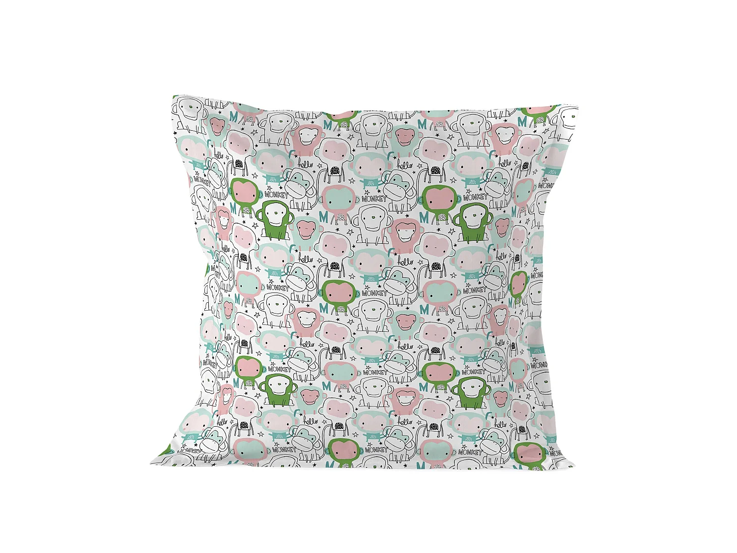 Taie d'oreiller 80x80 cm Macaque