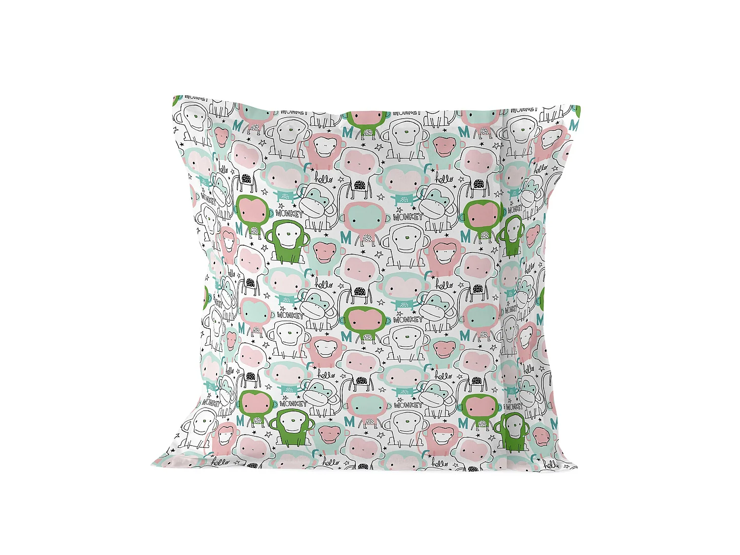Taie d'oreiller 80x80 cm Macaque