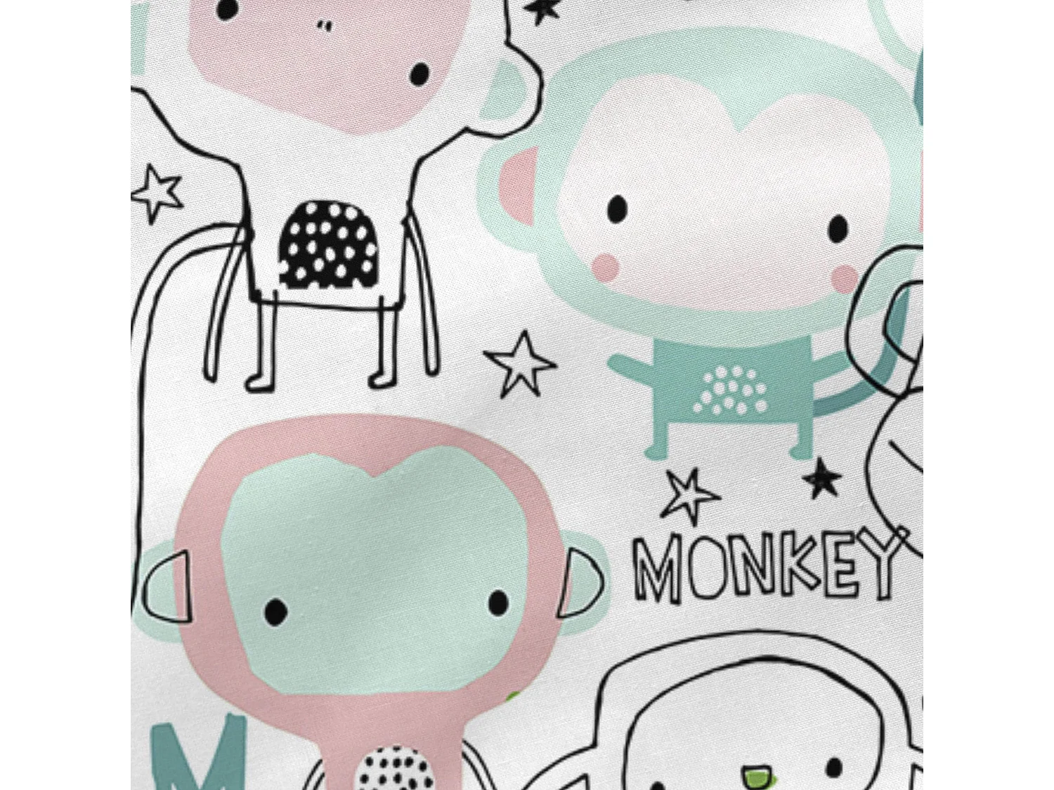 Taie d'oreiller 80x80 cm Macaque