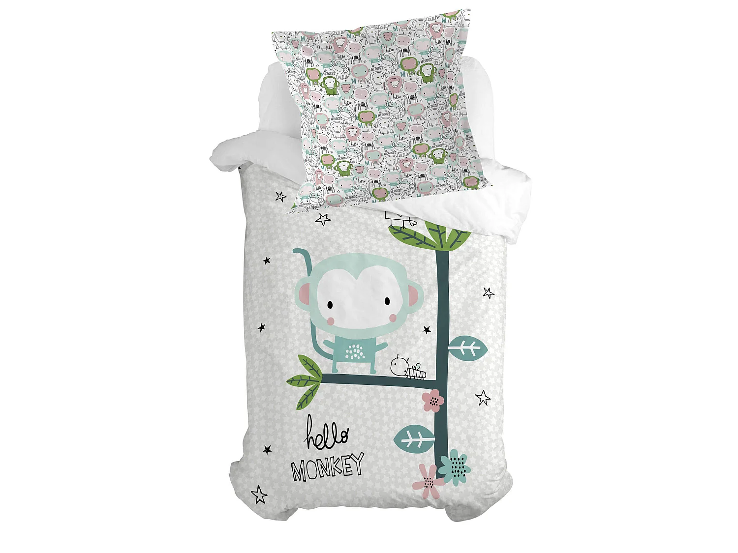 Taie d'oreiller 80x80 cm Macaque