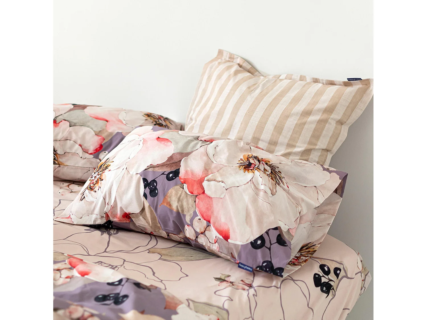 Taie d'oreiller 45x110 cm (Lit 90) White peonies