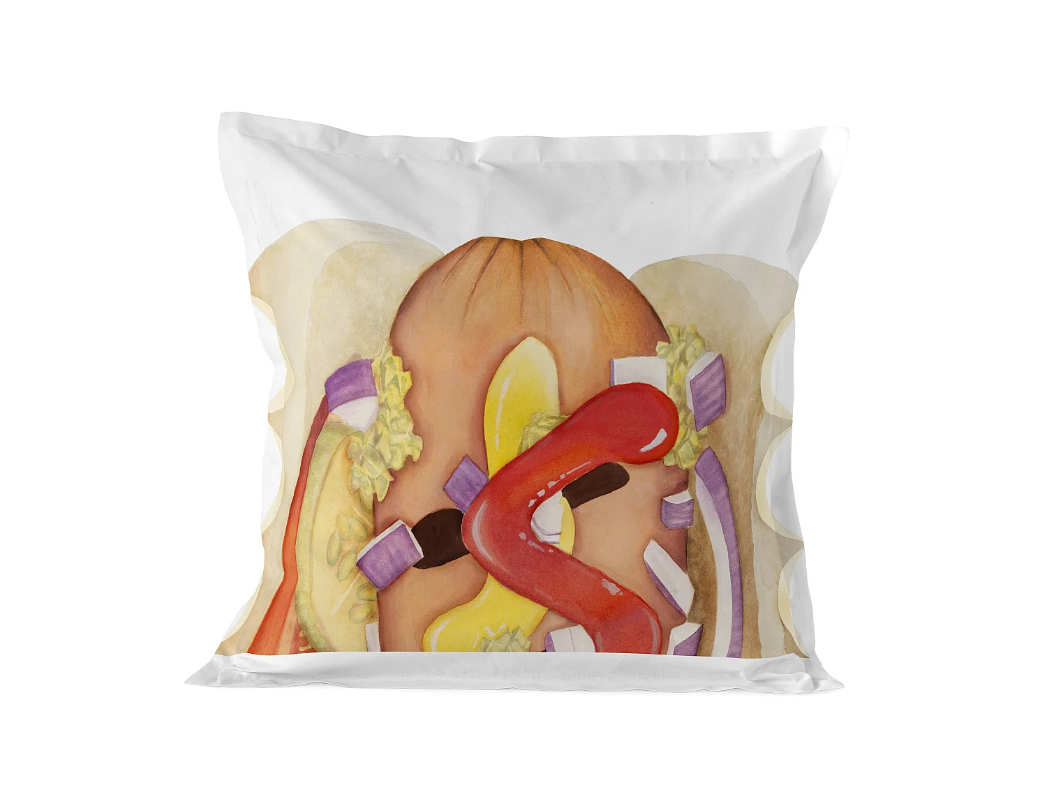 Taie d'oreiller 80x80 cm Hotdog