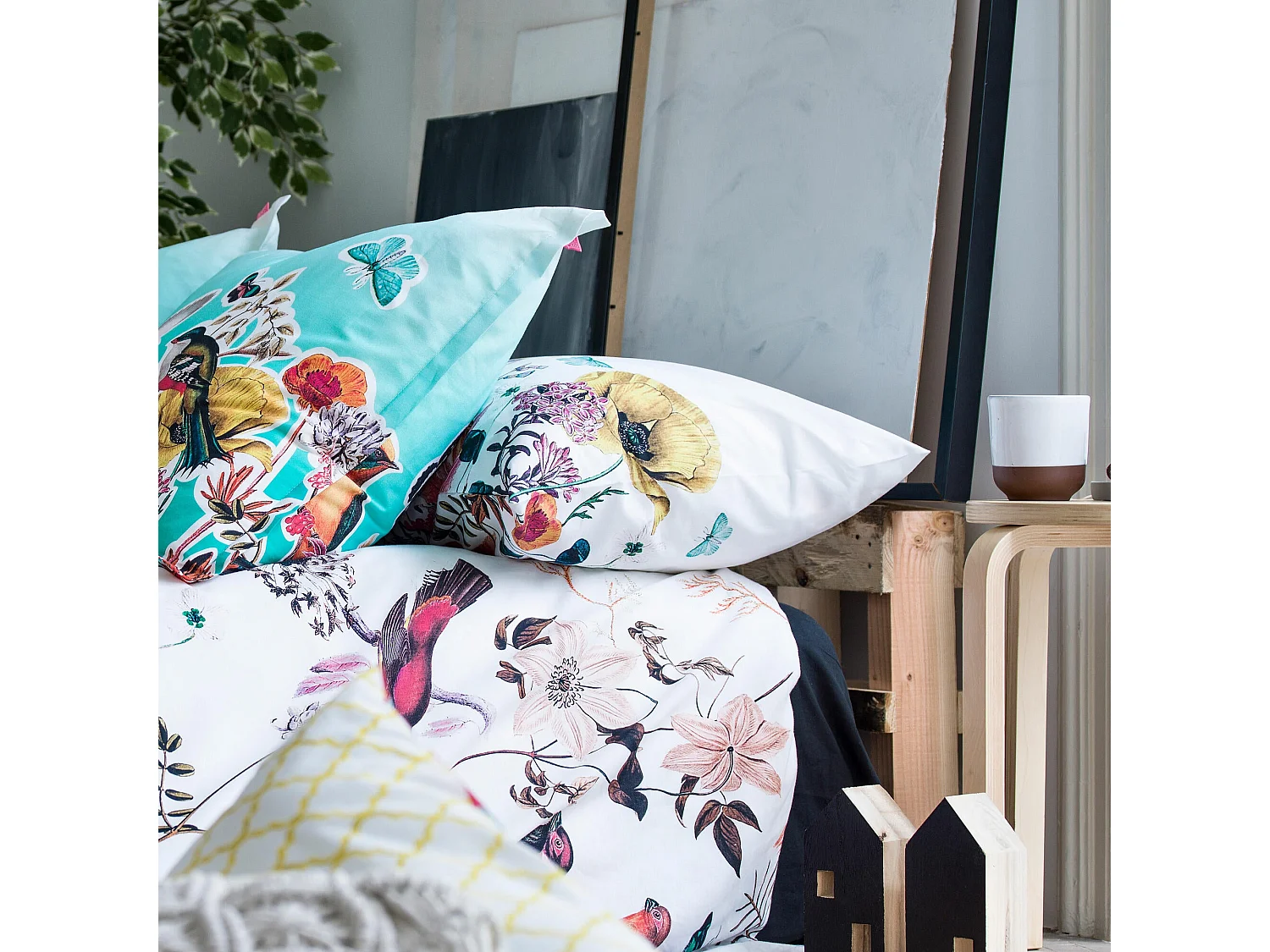 Funda de almohada 80x80 cm Birds of paradise