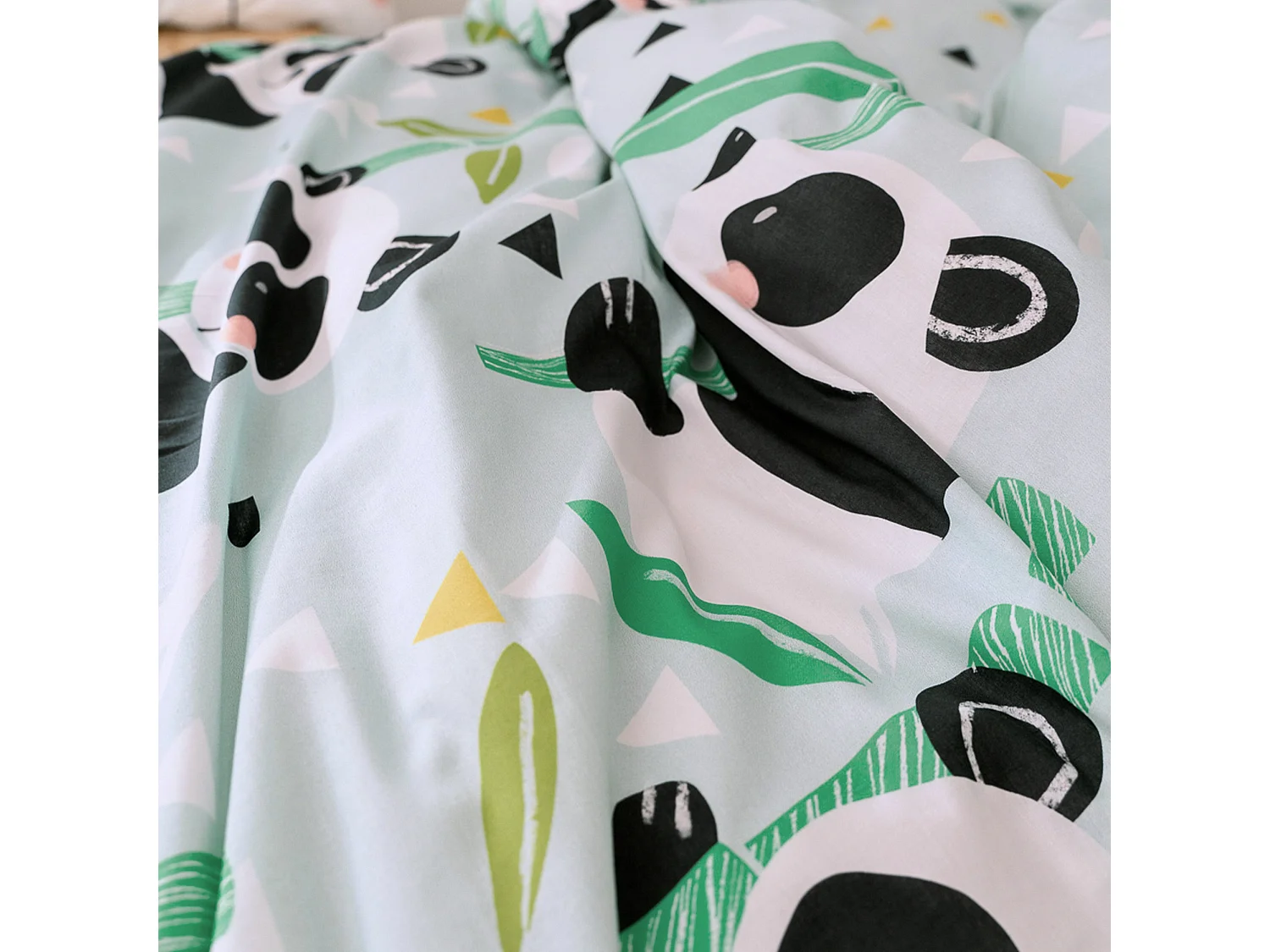 Bettbezug set 2 teiliges 155x220 cm (Bett 80/90) Panda garden blue