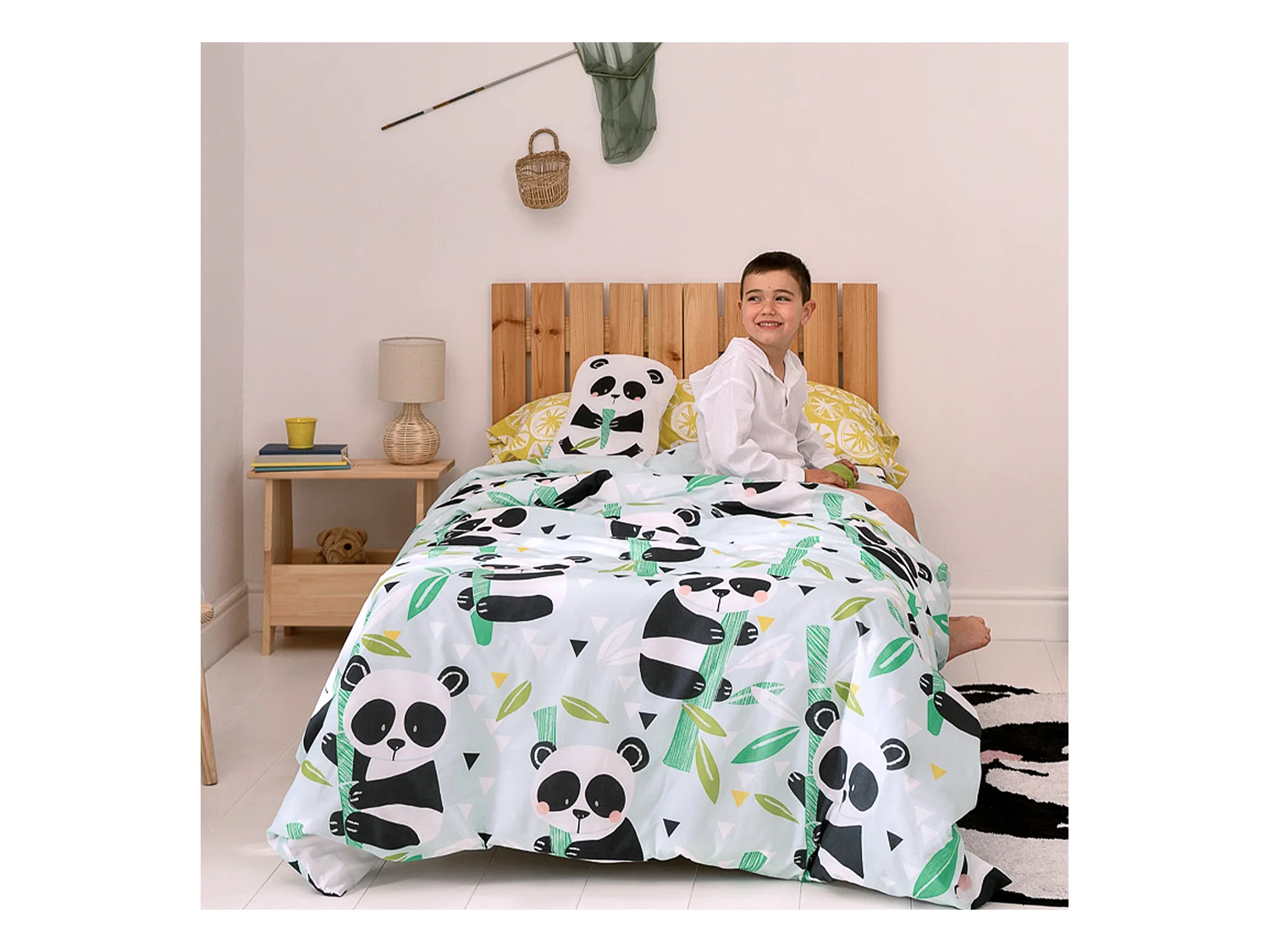 Juego nórdico 2 piezas 155x220 cm (Cama 80/90) Panda garden blue