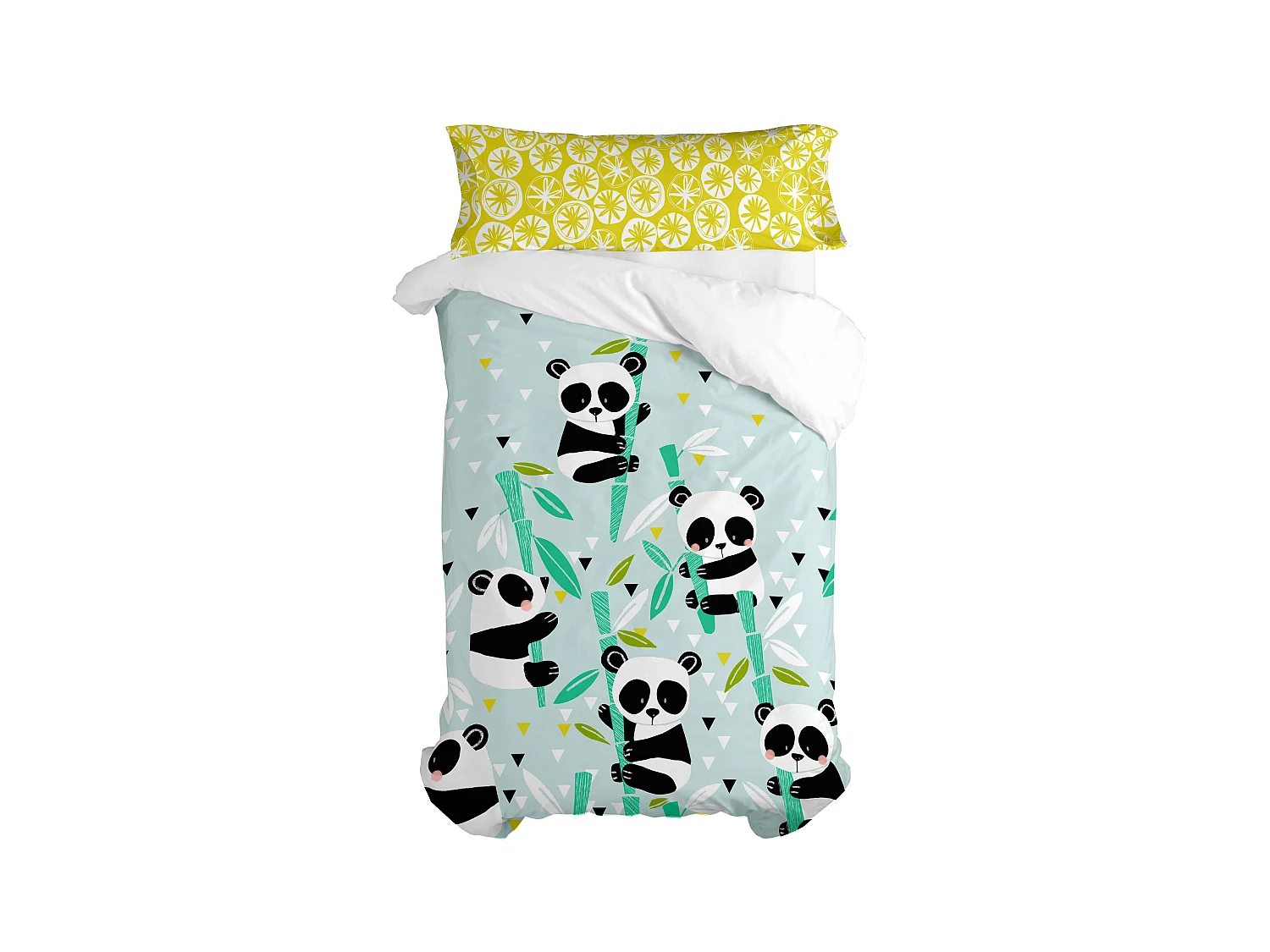 Juego nórdico 2 piezas 155x220 cm (Cama 80/90) Panda garden blue