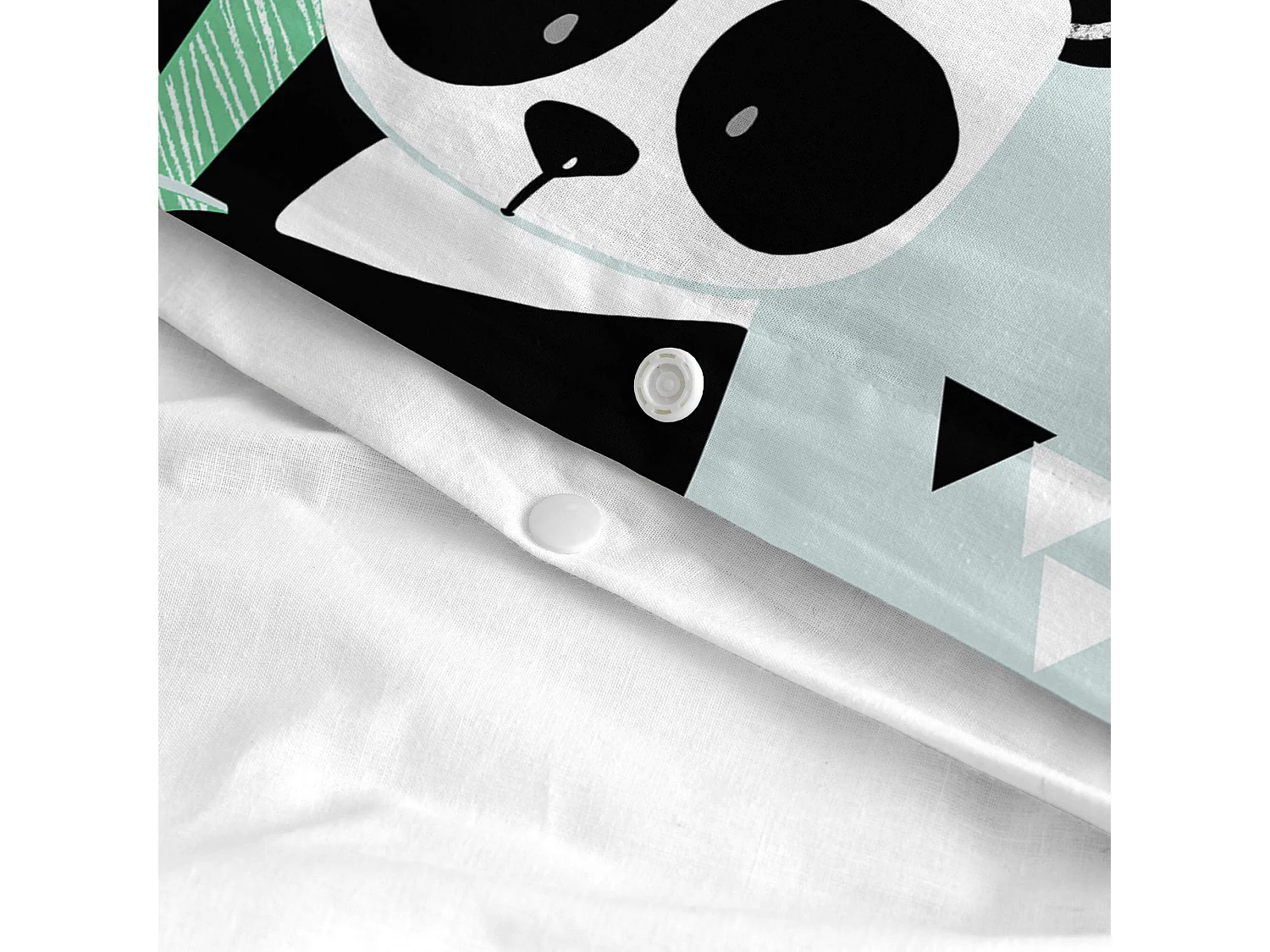 Parure housse de couette 2 pièces 155x220 cm (Lit 80/90) Panda garden blue