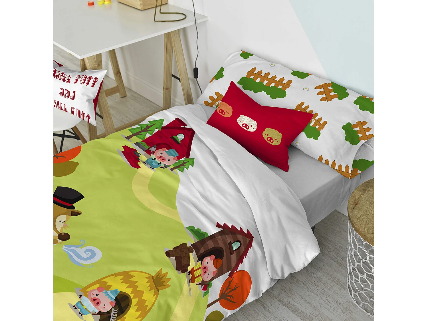 Bettbezug set 2 teiliges 155x220 cm (Bett 80/90) Piggys