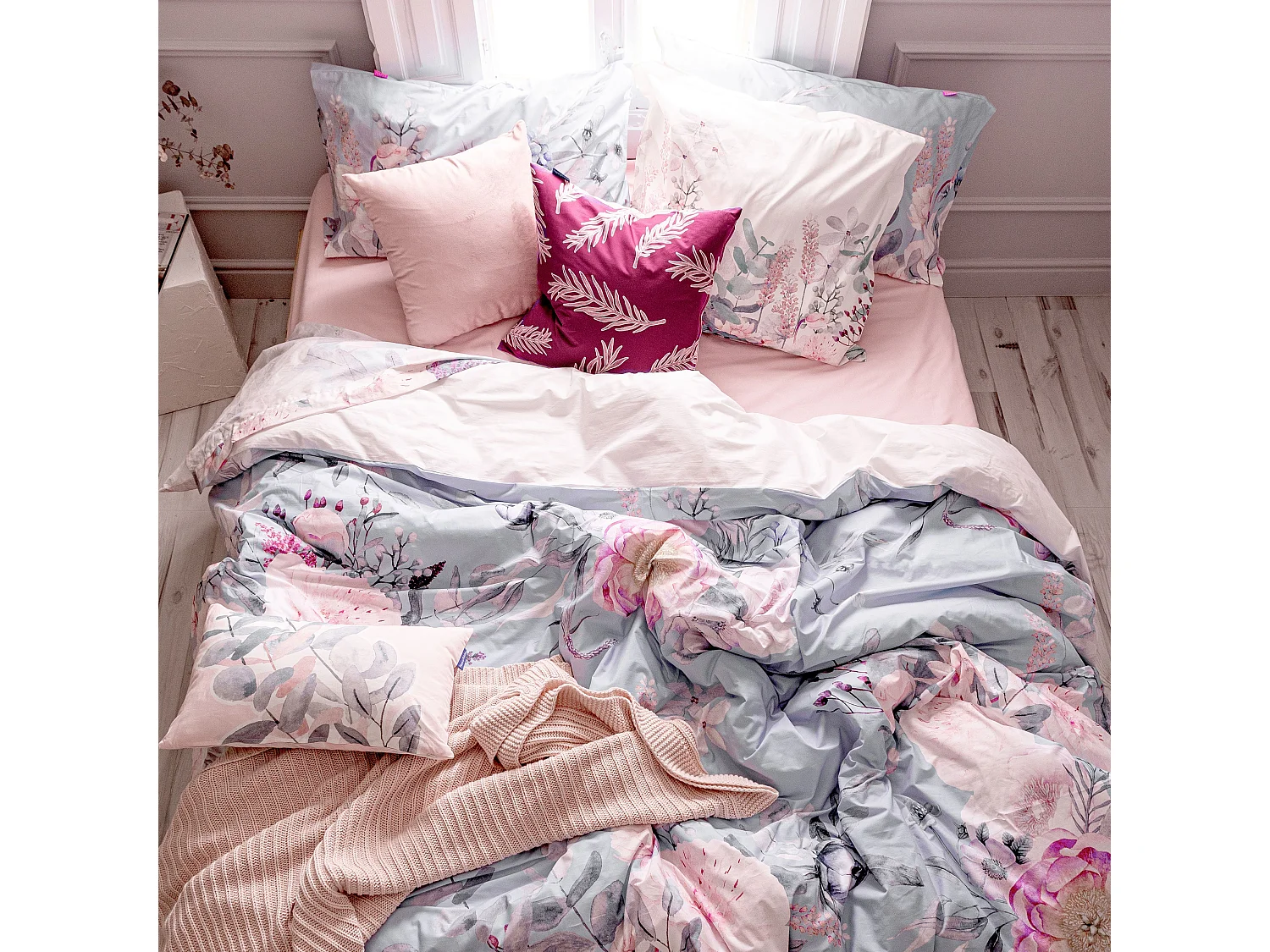 Dekbedovertrek 155x220 cm (Bed 80/90) Soft bouquet