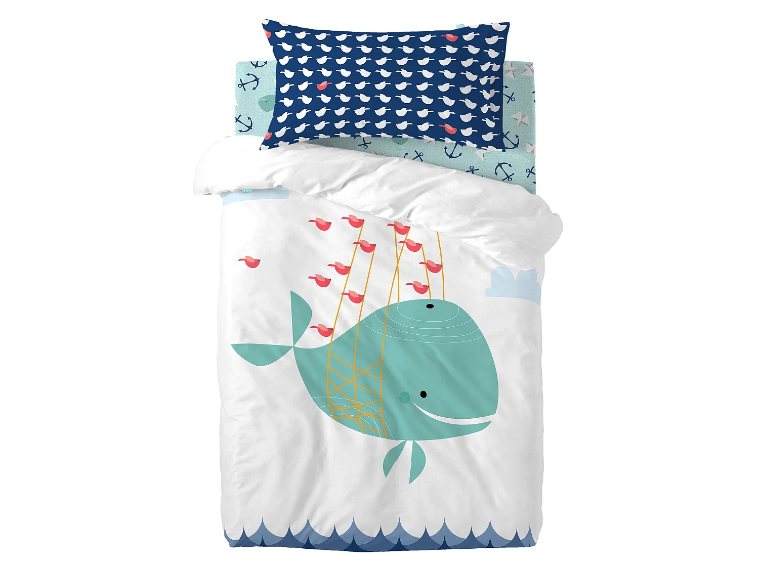 Jogo nórdico 2 piezas 100x135 cm (Berço) Whale