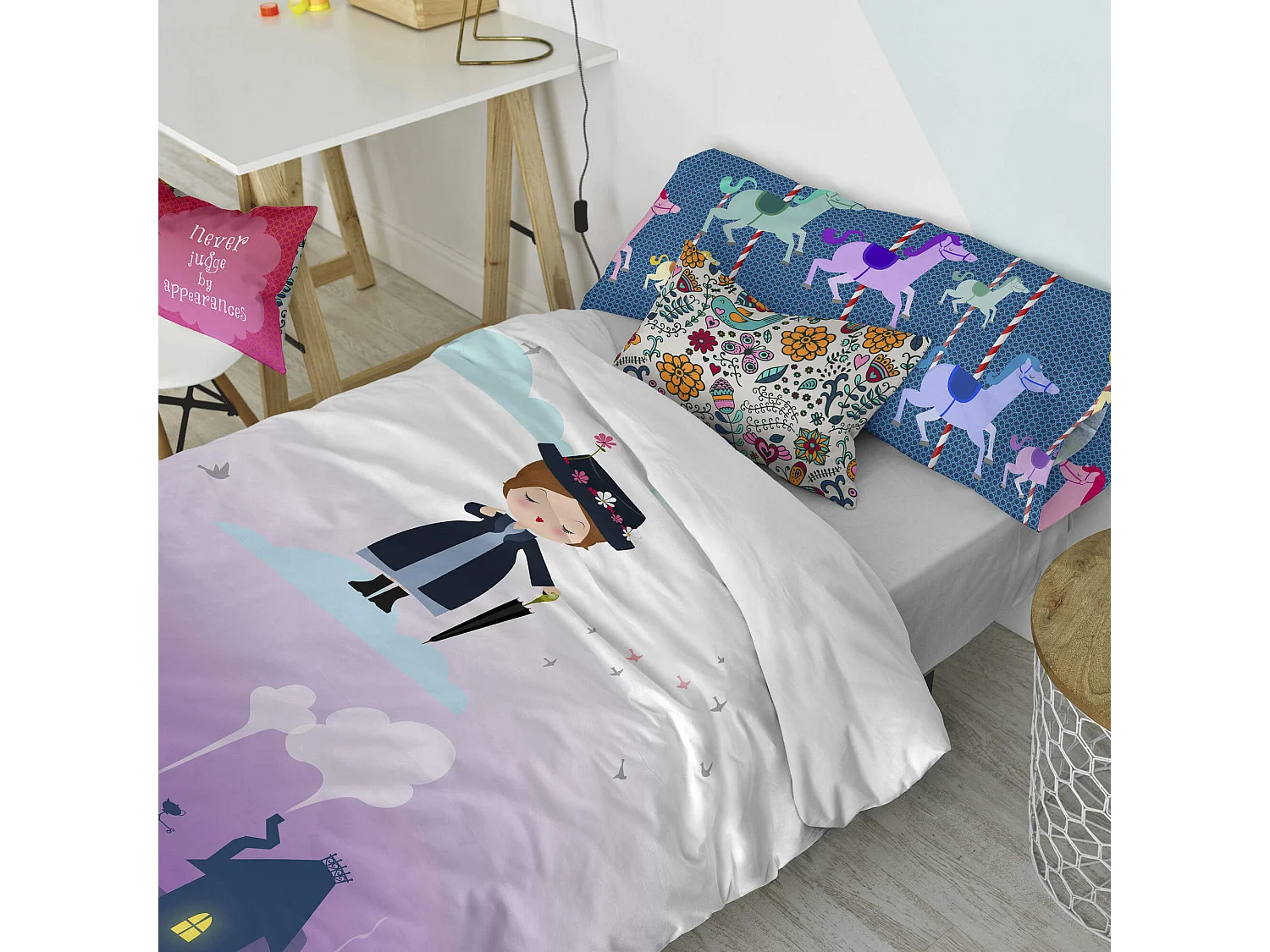 Parure housse de couette 2 pièces 155x220 cm (Lit 80/90) Nanny