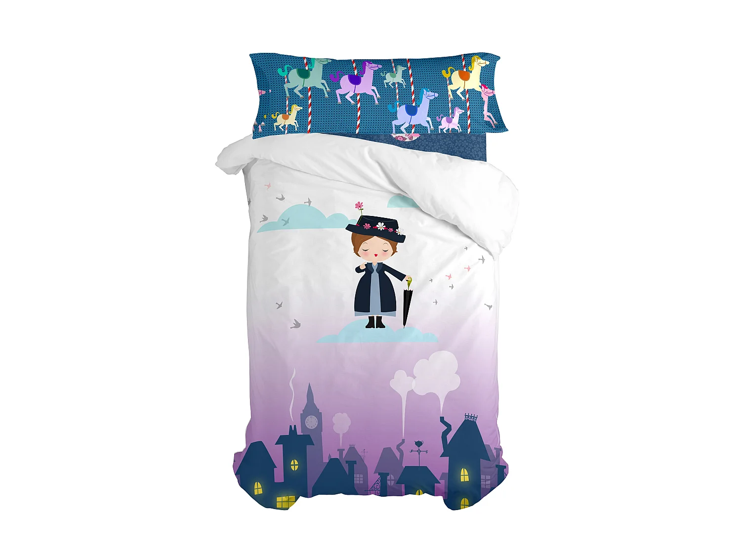 Parure housse de couette 2 pièces 155x220 cm (Lit 80/90) Nanny