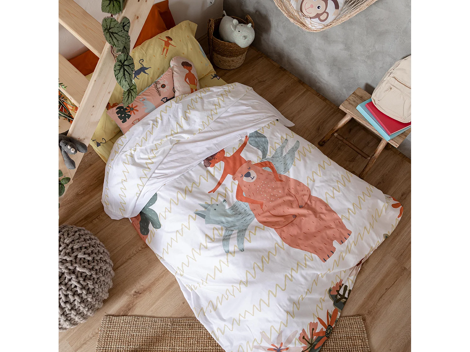 Juego nórdico 2 piezas 155x220 cm (Cama 80/90) Jungle life