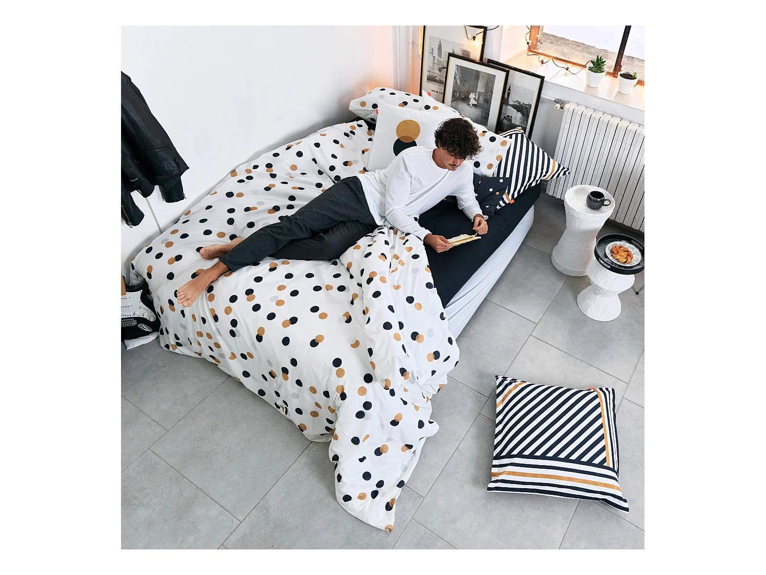 Copripiumino 200x200 cm (Letto 120) Golden dots