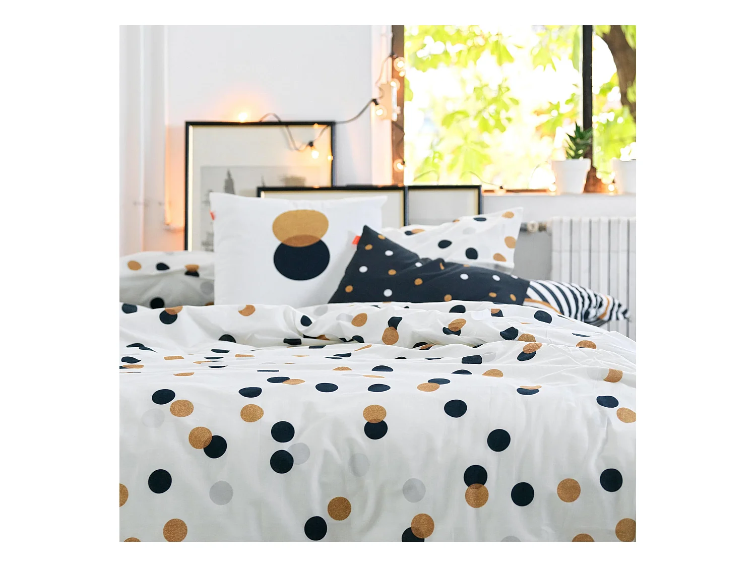 Copripiumino 200x200 cm (Letto 120) Golden dots