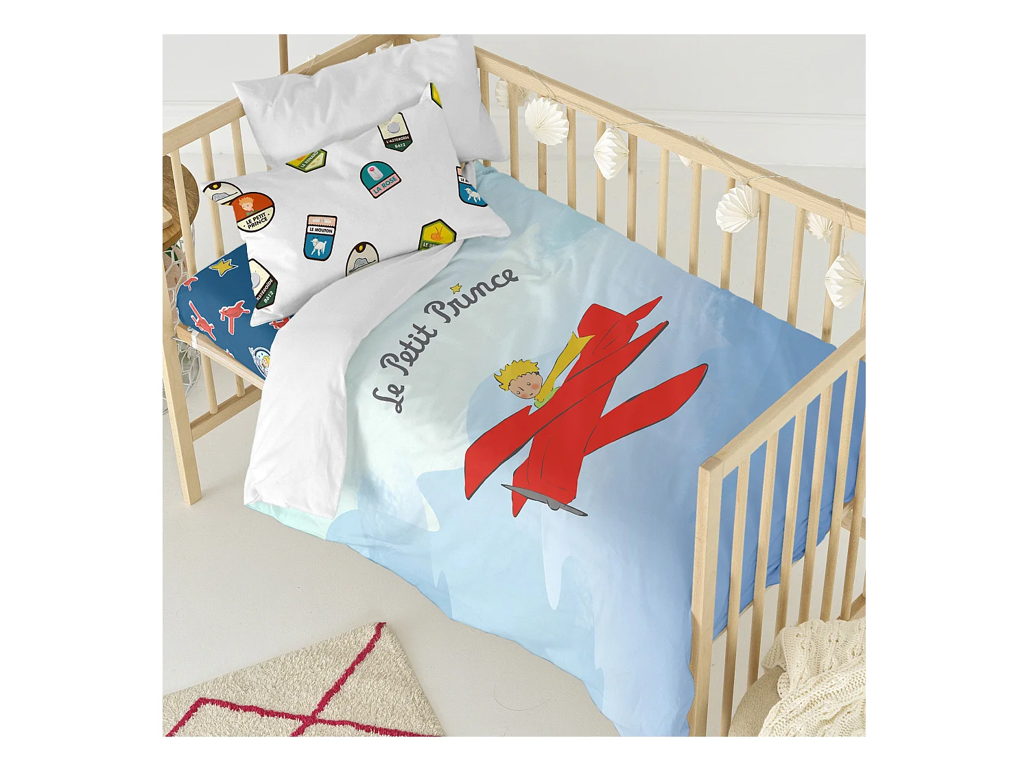 Parure housse de couette 2 pièces 100x135 cm (Berceau) Son avion