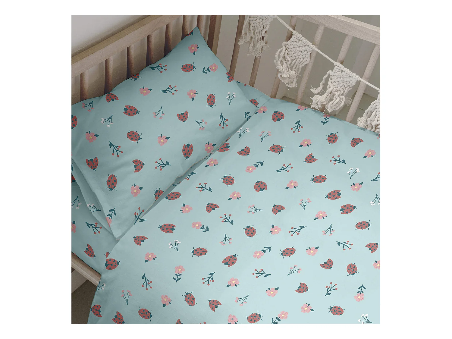 Parure housse de couette 2 pièces 115x145 cm (Lit Bébé) Catarinas