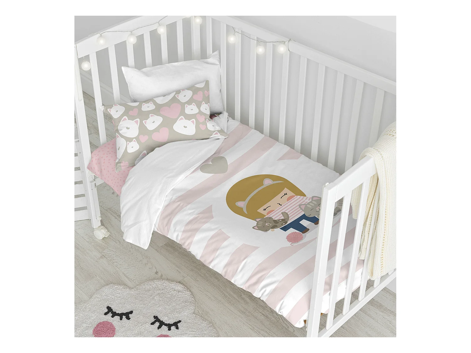 Dekbedovertrekset 2-delig 100x135 cm (Ledikant) Kitty