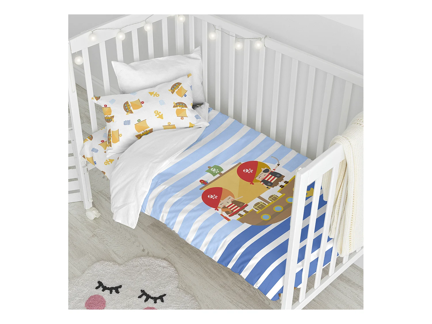 Bettbezug set 2 teiliges 100x120 cm (Kinderbett) Pirate ship
