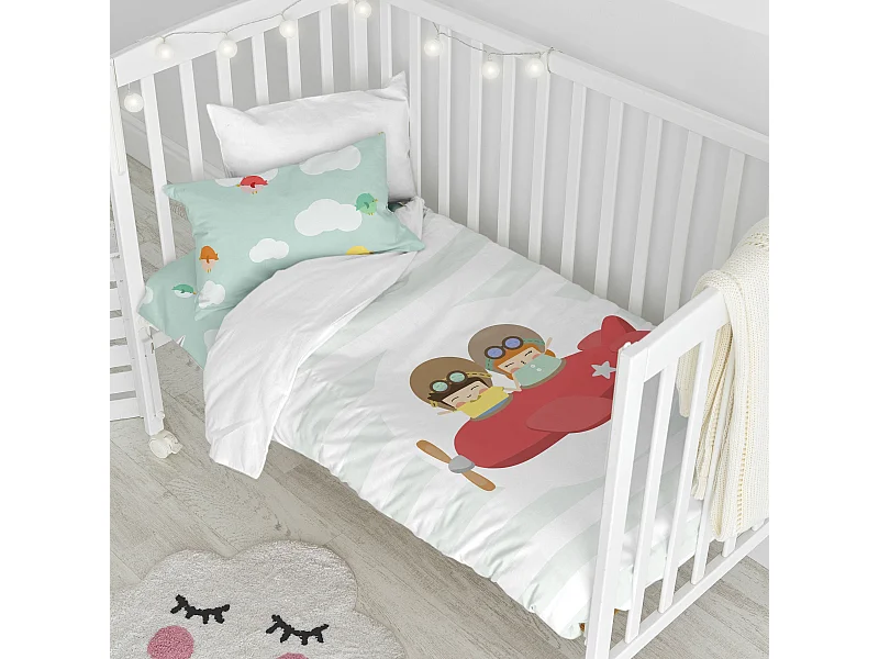 Bettbezug set 2 teiliges 100x135 cm (Kinderbett) Learning to fly