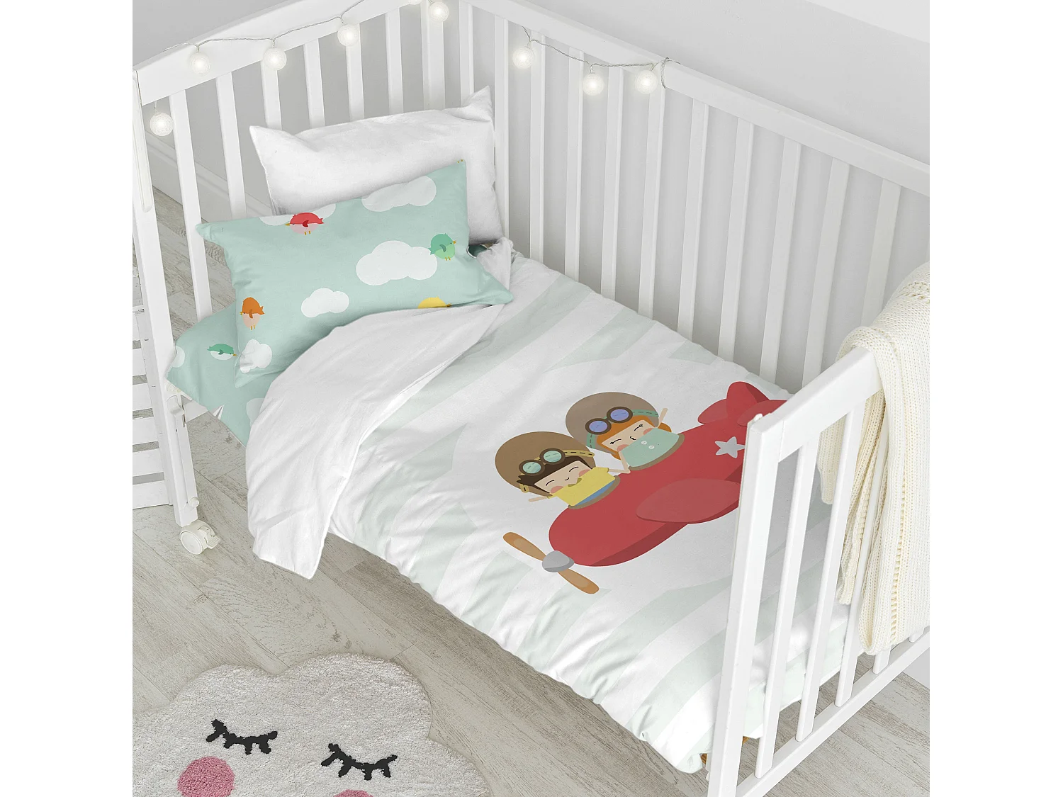 Bettbezug set 2 teiliges 100x135 cm (Kinderbett) Learning to fly